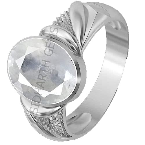 Anillo de plata ajustable de ratán con zafiro blanco que se adapta a tu medida 2