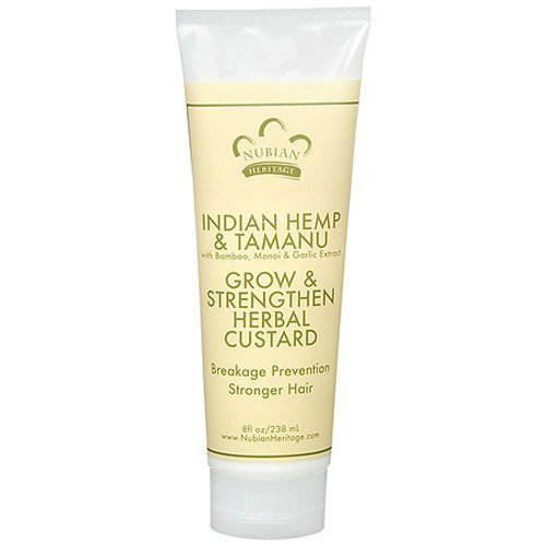 Nubian Heritage Grow and Strengthen Herbal Custard, Indian Hemp and Tamanu, 8 Ounce