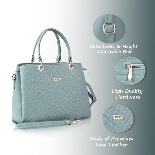 Image of ADISA quilted handbag shoulder bag for women and girls with detachable sling belt (AD4077)