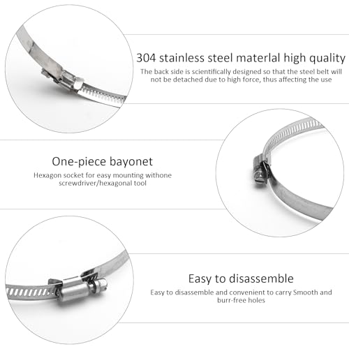 2 Stück Reduzierverbinder,120 150 160mm Reduzierstück,mit 2 Edelstahl Schlauchschellen,Universal Adapter zur Reduzierung,für Lüftungssystem Lüftung Rundrohr Lüftungskanal