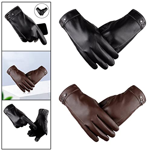 Colcolo Luvas de couro PU Luvas de inverno quente, luvas touchscreen, luvas de condução, luvas de fr
