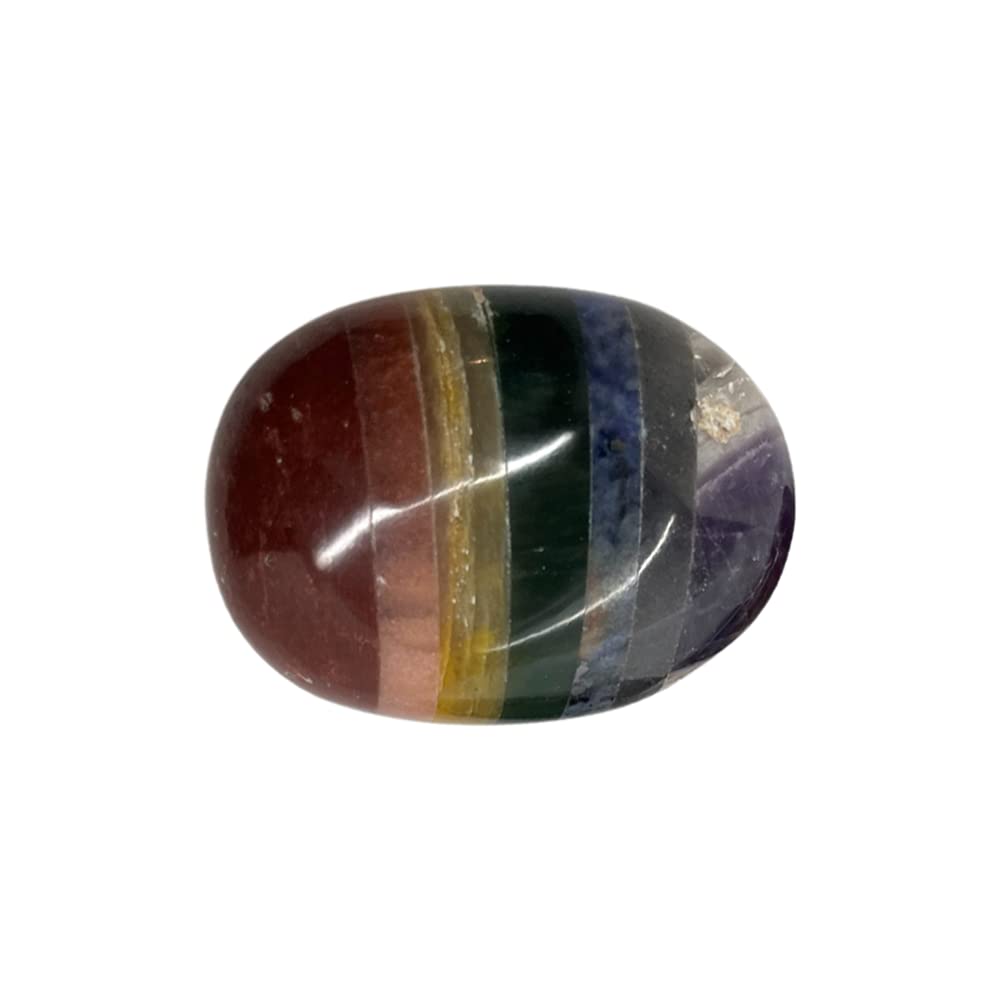 VIE Naturals Palm Stone, Oval, 7 Chakra Bonded, 5-7cm, One
