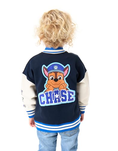 Paw Patrol Chase Boys Bomber Jacket | Kids Blue Puppy Character Logo Varsity Jacket | Childrens Baseball Jacket3