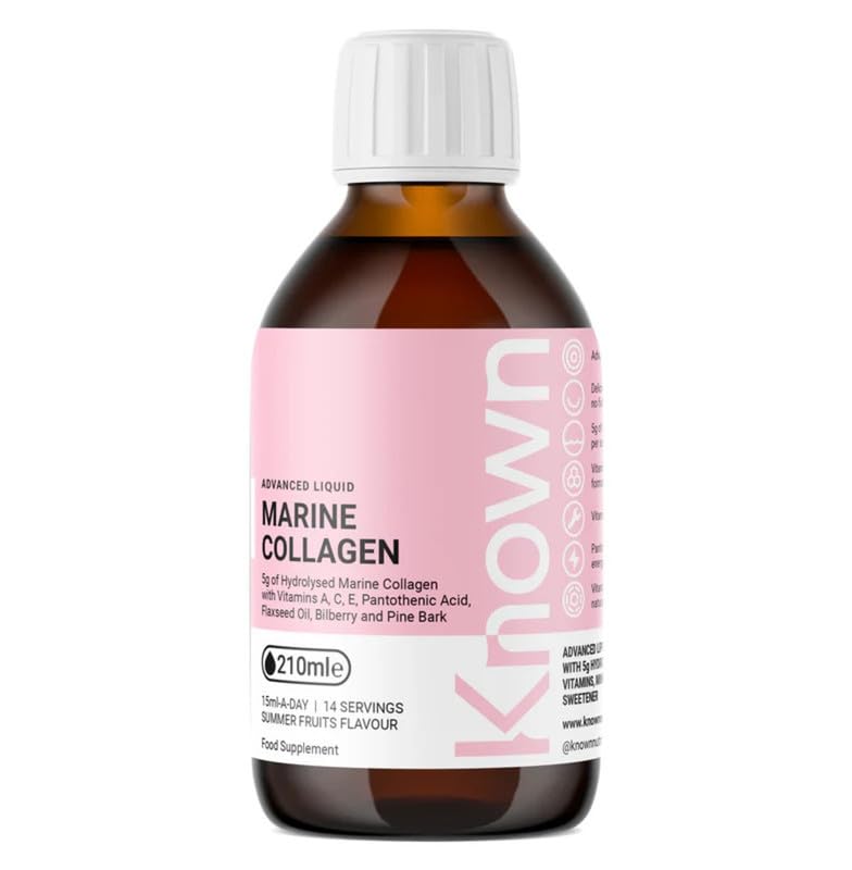 Known Advanced Hydrolysed Marine Collagen Liquid Bottle – 5000mg Collagen, Vitamin A, C – Skin Support – Natural Summer Fruits Flavour – 14 Servings