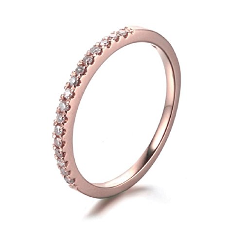 Bague de mariage diamants naturels Gowe or rose pour le quotidien