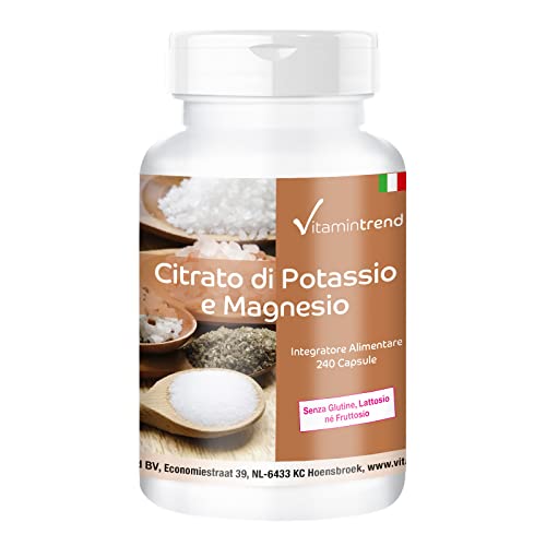 Citrato di magnesio con potassio - altamente dosato - vegan - 240 capsule | Vitamintrend®
