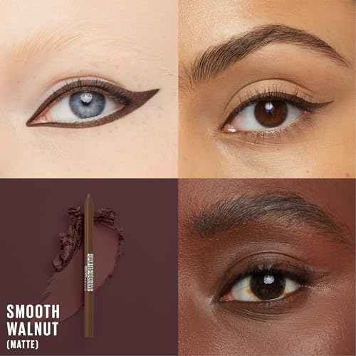 Image of Maybelline TattooStudio Long-Lasting Sharpenable Eyeliner Pencil, Glide on Smooth Gel Pigments with 36 Hour Wear, Waterproof, Smooth Walnut, 1 Count