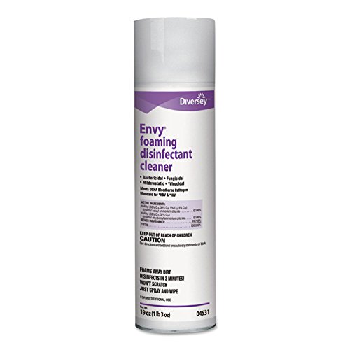 Diversey 04531 Envy Foaming Disinfectant Cleaner, EPA registered Hospital Grade Sanitizing Spray with Lavender Scent, Aerosol, 19-Ounce (Pack of 12)