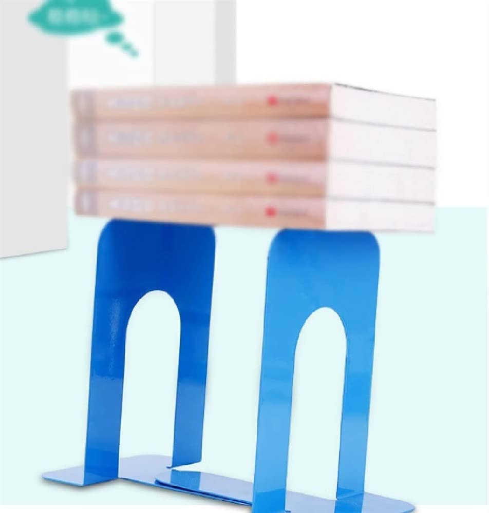 Dekoracyjne Podpórki Do Książek Biurowych Bookends Heavy Duty Office Home Library School Study Antypoślizgowe Metalowe Podpórki Do Książek(Blue)