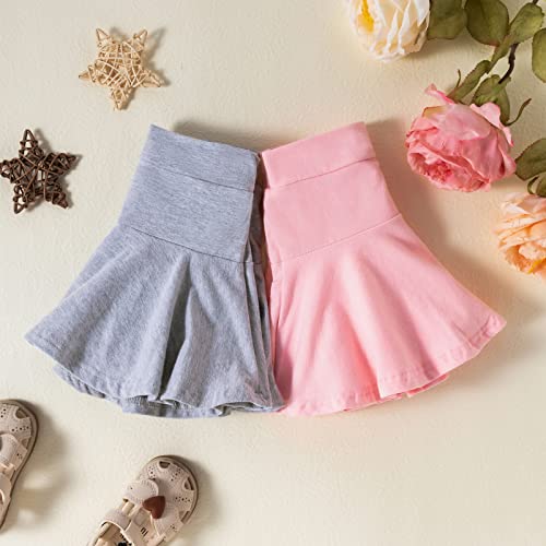 Dieray Toddler Baby Girl Shorts Skirts 18-24 Months 2 Pack Flared Plain Pleated Skater Skirt Sport Skort #TOP4