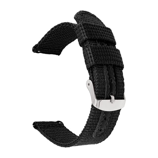 Bracelets élastiques en nylon tressé à boucle régl Bracelet de montre 18mm 20mm 22mm 24mm avec boucle lourde noire bracelet de montre à usage général bracelet de montre en nylon tissé bracelet de mont