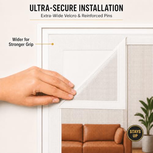 Image of Premium Magnetic Screen Door, Heavy-Duty Reinforced Mesh, Ultra-Dense Weave, Smooth Auto-Close, Pets & Kids - Hands-Free, No-Gap Seal