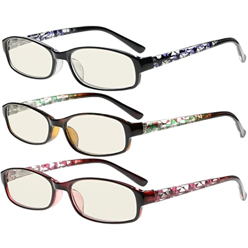 Image of Eyekepper 3 Pack Blue Light Blocking Eyeglasses Crystal Clear Computer Readers