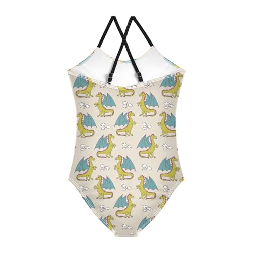 Girls One Piece Swimsuits Evil Dragon Bathing Straps Suit Kids Cute Swimwear 3-10T2