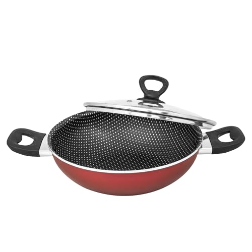 Tefal Simply Chef 28 cm Kadhai with Glass Lid | Resist Plus Non-Stick Coating | Silicon Non-Slip Handle | Easy Cooking & Cleaning | Two Way Coating | 100% Safe Non-Stick Coating (PFOA Safe)