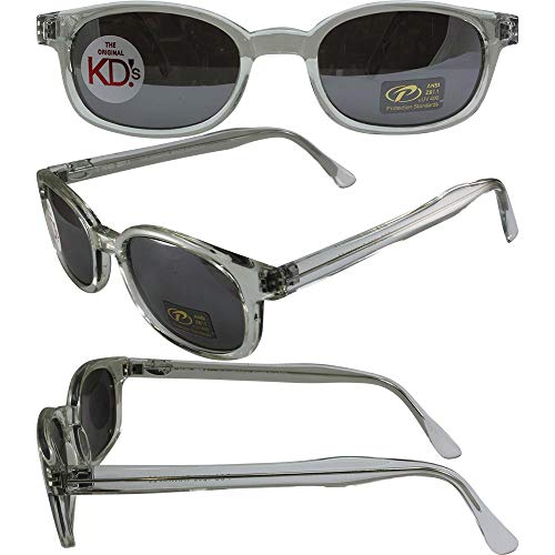 Pacific Coast The Original X-KD's Biker Shades Sunglasses By PCSUN 20% Larger Clear Frames Silver Mirror Lenses4