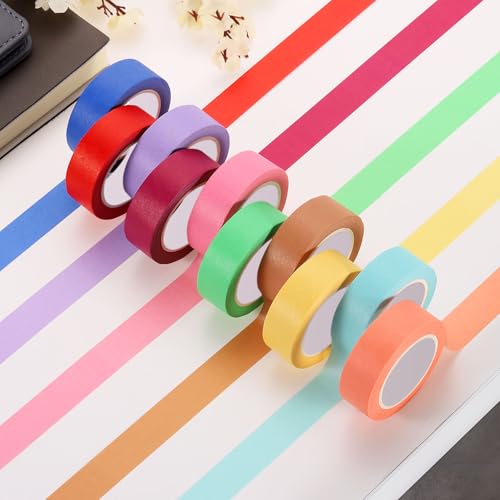 QUARKZMAN 2 Rollen farbiges Abdeckband, 11 Yards x 0,6 farbiges Washi-Band Malerband, Dekoratives Abdeckband für Kunsthandwerk Beschriftung DIY Scrapbooking Geschenkverpackung, Khaki