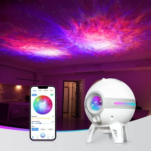 woohlab Star Projector, Galaxy Projector for Bedroom, Timer, APP Control, LED Nebula/Love/Star Ring Night Light Projector for Kids Room, Adults Home Theater, Party, Living Room Decor(Green Star)