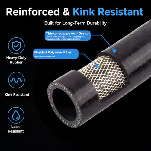 Dishwasher Discharge Hose, 6 FT Rubber Hose with 2 Clamps, 7/8 Inch ID by Dkaikai - Used condition - Image 7