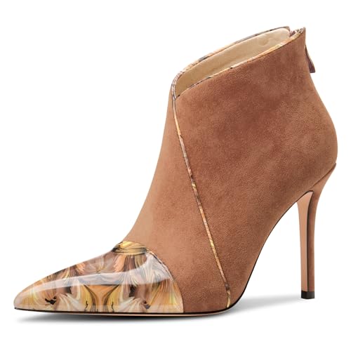 Castamere Women Stiletto High Heel Pointed Toe Ankle Boots Short Bootie Zipper Slip-on Party Office Dress Boots 3.9 Inches - Main Image