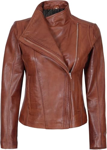 Image of Decrum Leather Jacket for Women - Real Lambskin Casual Leather Jackets Womens
