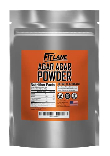 Agar Agar Powder. Vegan (Vegetarian) Gelatin. Non GMO, Gluten Free and Nutrient Rich. 16 oz Bag, Unflavored.
