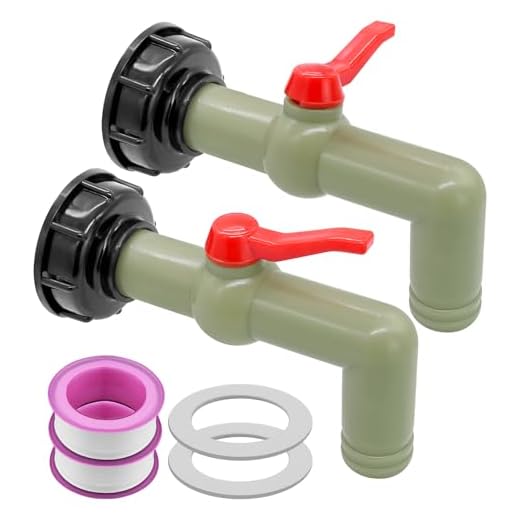ZHIYUQL 2 STK IBC Auslaufhahn, IBC Adapter S60x6 Grobgewinde IBC Auslaufstutzen IBC Tank Zubehör 1 Zoll Wasserhahn Kugelhahn für 1000L IBC Container Wassertank Regentonnen, 32mm (DN40/50)