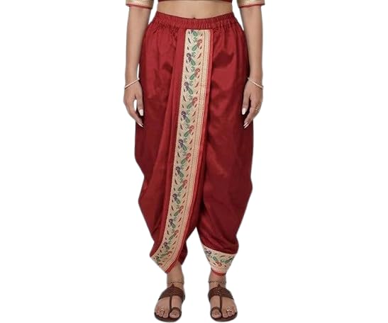 Women’s Art Silk Paithani Dhoti Pant | Ready to Wear Ethnic Dhoti Salwar for Women with Adjustable Waist |-picture-28