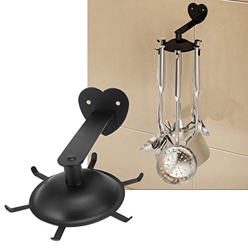 Keukengereihouder, muurhaken, zwart 6 haken roestvrijstalen badkamer voor thuiskeuken - Image 3