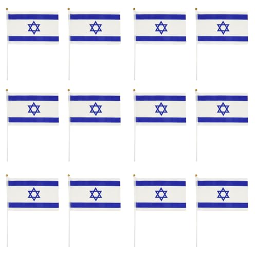 12 Stück Israelische handflagge 14 x 21 cm Dekoration Banner hand Israel