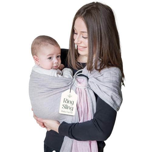 Product Image of the Baby Sling Carrier – Breathable 100% Cotton Wrap for Infant Support, Ring...