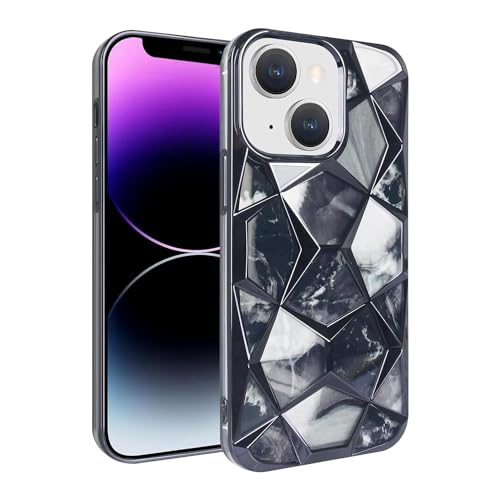 Image of COVERLY for iPhone 14 3D Diamond Glitter Sparkle Case,Full Protective Luxury Cube Cute Shinny Bling Soft Silicone Designer Fashion Smart Aesthetic Cover for Apple iPhone 14 (Mist Black)