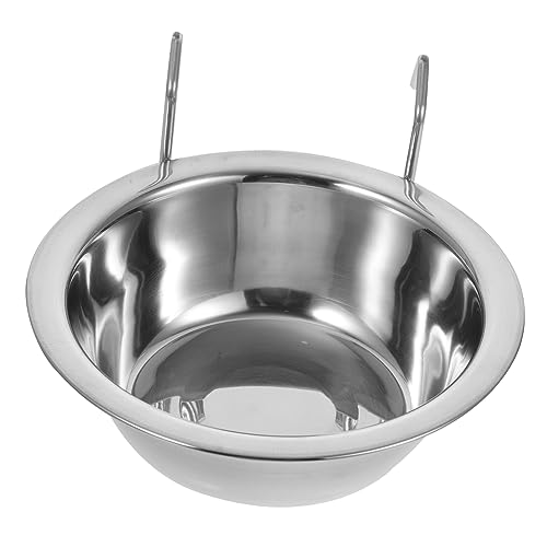 Toddmomy Hanging Stainless Steel Bird Feeder with Hook Versatile Pet Food Bowl for Parrots Rabbits and Animals Easy Installation Durable Design for Indoor and Outdoor Use