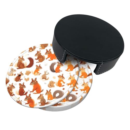 Dessous de verre écureuil mignon polyuréthane dessous de bouteille table