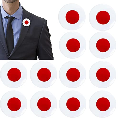 LANZHI Japan-Flagge Pins 12 Stück | Patriotische Weißblech-Abzeichen-Stifte | Klassische Weißblech-Flaggen-Pins, Japan-Nationalflaggen-Abzeichen-Pins-Brosche Cover