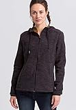 fleecejacke damen blau Bequeme Kapuze mit praktischem Kordelzug
