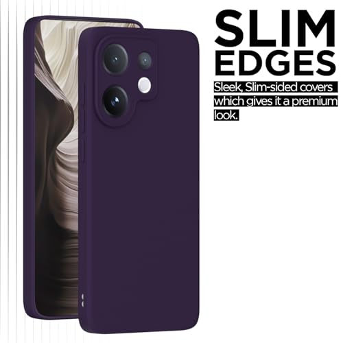 Image of Outlouders Back Cover for Vivo V60 5G / Vivo T4 Pro 5G | Camera Protection | Durable Soft Matte Silicone Bumper Case (Purple)
