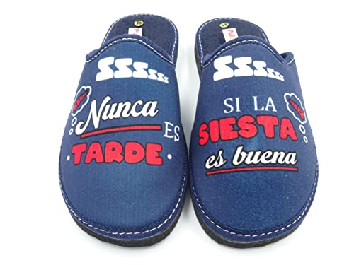 PULIDINES - Zapatillas de casa para Caballero Divertidas para Regalo Hombre Talla: 41 Color: Marino