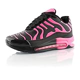  Fusskleidung® Damen Herren Sportschuhe Dämpfung Sneaker leichte Laufschuhe Pink Schwarz EU 43