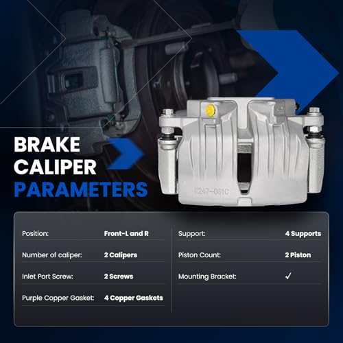 Image of Front Brake Caliper Assembly Replaces for 18-B4798 18-B4799, Compatible with Chevy SSR Trailblazer EXT 2003-2005, Compatible with GMC Envoy XL 2003-2005, for Ascender 2003-2004