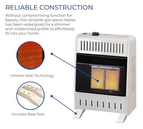 Image of ProCom Heating Natural Gas Ventless Infrared Plaque Heater With Base Feet - 10,000 BTU, T-Stat Control - Model# MN100TPA-B