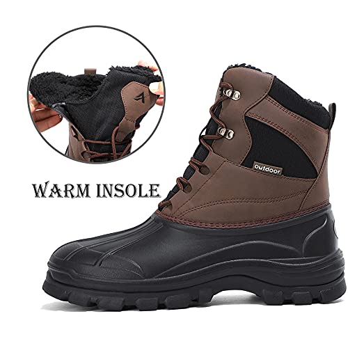 Image of UPSOLO Mens Duck Boots Winter Snow Boot Waterproof Insulated Anti-Slip Fully Fur Lined Casual Lightweight