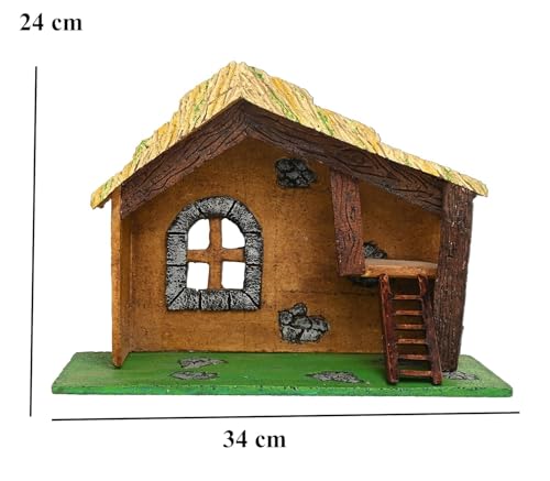 Image of KariGhar 32 pcs Village Set & Crib Set /Nativity Set for Christmas /Home /Gifting & Decoration - ( Pack Included 16 pcs Village Set + 15 pcs Crib Set + 1 Crib House ) - 8 Inch Set