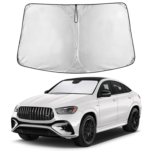 Image of Autovir Windshield Sun Shade Fit for 2012-2023 2024 2025 Mercedes Benz GLE Sunshade, Front Car Window Shades Sun Visor, Blocks UV Rays & Heat, Car Accessories