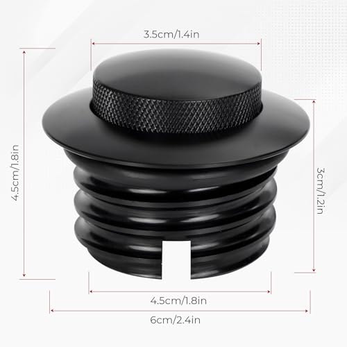 Image of BHB Motorcycle Fuel Tank Pop-up Fuel Gas Oil Tank Cap Compatible With Harley Davidson Regular Thread 1982-2018 (Black)