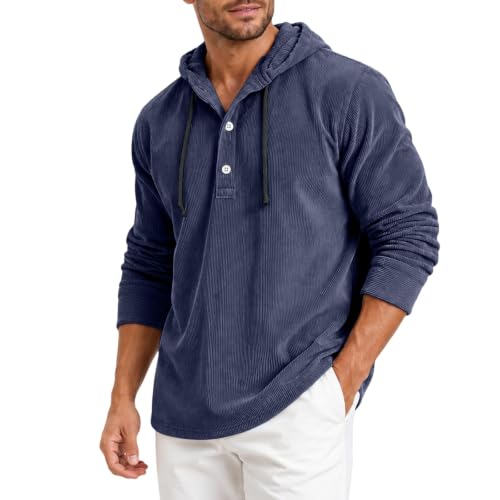 Sweat à capuche décontracté CHUNOTU en velours côtelé pour homme pull de sport