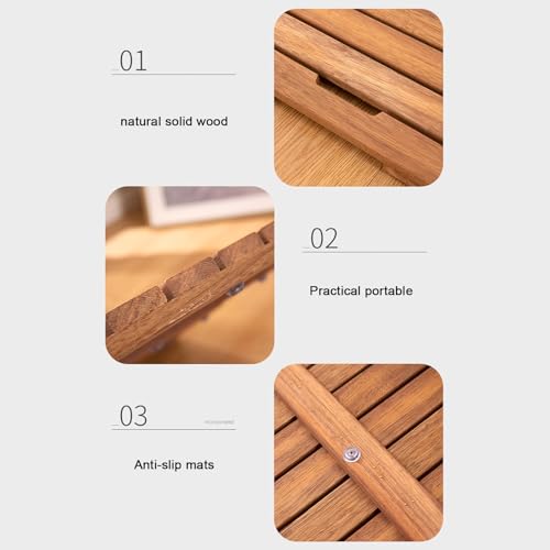 Alfombrilla de baño de bambú antideslizante e impermeable, alfombrilla de ducha de madera maciza para baño, cocina, bañera y uso de mascotas, diseño de tablero de pato natural