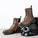 Jousen Mens Boots High Top Motorcycle Boots Fashion Zipper Mens Casual Boots Chukka Dress Combat Boots(AMY8418 brown 10)