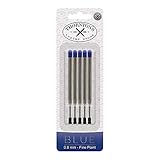Thornton's Luxury Goods Parker Style Ballpoint Pen Refills, 0.8mm, Fine Point, Blue Ink - Pack of 5