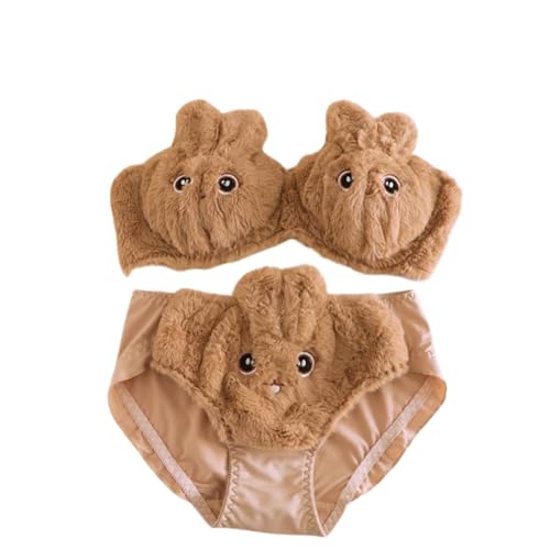 Image of Imported Japanese-Style Furry Bunny Ear Bra & Panty Set for Women Milk Silk Cute Rabbit Cosplay Lingerie Premium Ultra-Soft Plush Sexy Innerwear for Honeymoon, Date Night & Valentine Gift